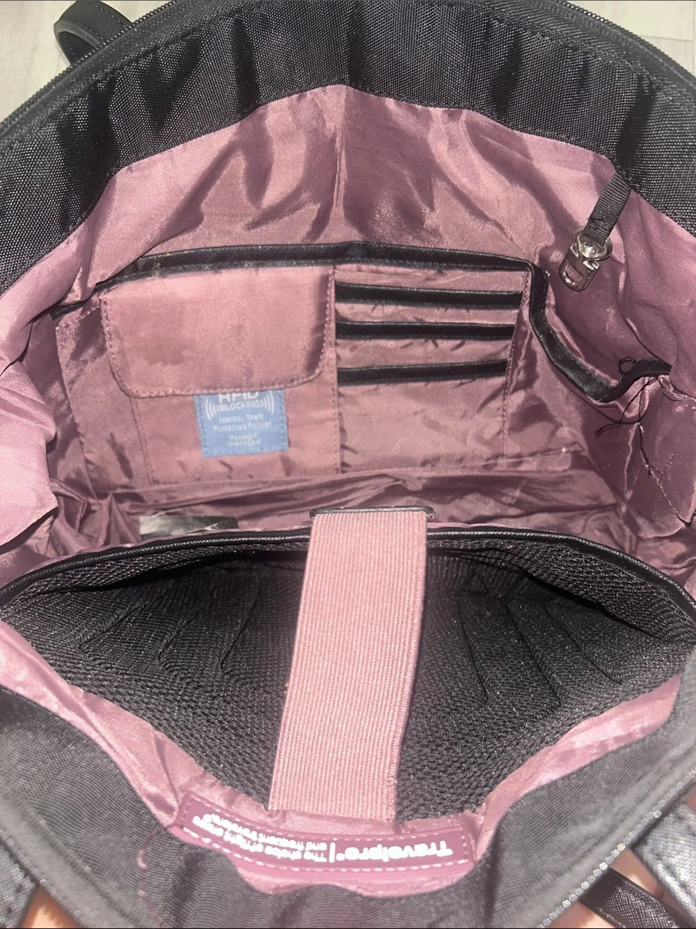 Travel Pro Pathways Laptop Luggage Tote - Black with Purple